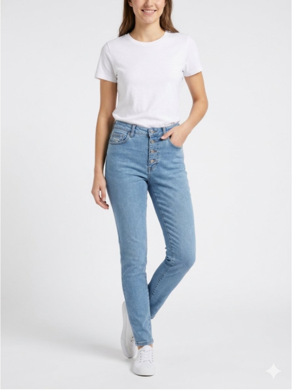 Women's HUGO BOSS "Lou" Skinny Fit High Rise Cropped Blue Jeans Size 27 - 825